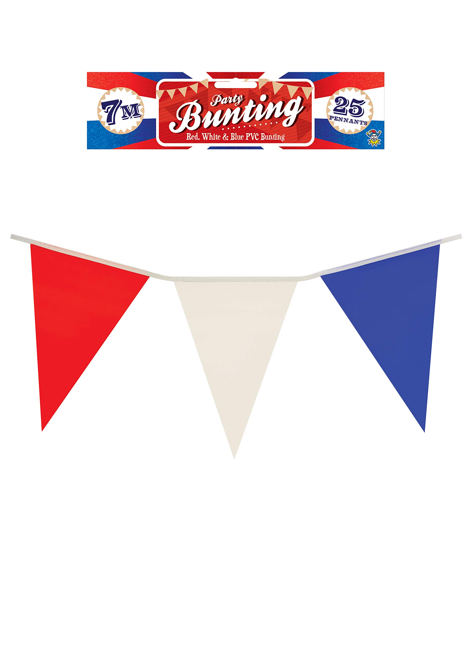 Henbrandt Red White and Blue 7m Party Bunting Union Jack Party Decorations with 25 Flags Royal Theme Garland Pub BBQ Decoration USA Bunting French Bunting .
