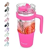Tronco 40oz Glass Tumbler with Straw and