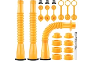 Cyrico Gas Can Spout Replacement - 3 Kits Flexible Nozzle with Vent Cap, Anti-Spill Design, Fit for Most 1/2/5/10 Gallon Fuel