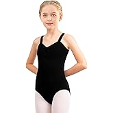 Vavewee Girls Black Dance Leotard Mesh Tank Ballet Dancewear,Full Front Lining,Breathable