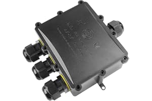 4 Way Electrical Junction Box, La Vane IP68 Waterproof 4 Way Cable Connector Lighting Connector Electric External Coupler, Cable Gland Ø 4-14mm