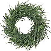 26-Inch Norfolk Pine Wreath - Real Touch Artificial Christmas Wreath for Front Door, Wall, Window, and Porch Decor - Farmhouse Indoor Outdoor Holiday Decorations