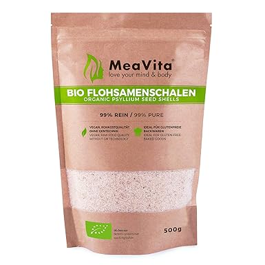 Meavita 80306 Cáscara de Psyllium Orgánica Meavita, Alta En Fibra ...