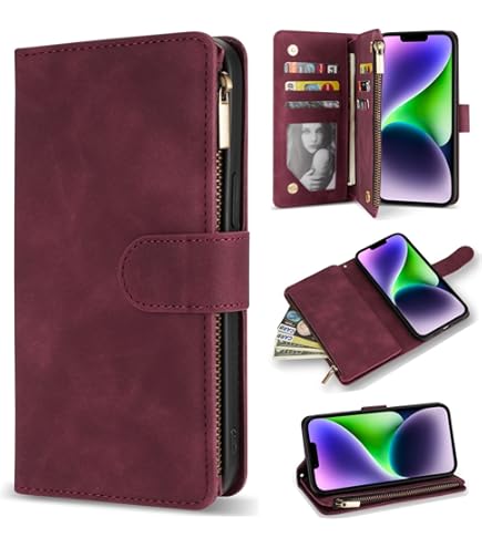 OCASE For IPhone 14 Plus Wallet Case, PU Leather Folio Flip Phone Case With RFID Blocking Card Holder Kickstand, Shockproof Phone Retro Cover For 6.7 Inch IPhone 14 Plus 2022 5G,Graphite Black