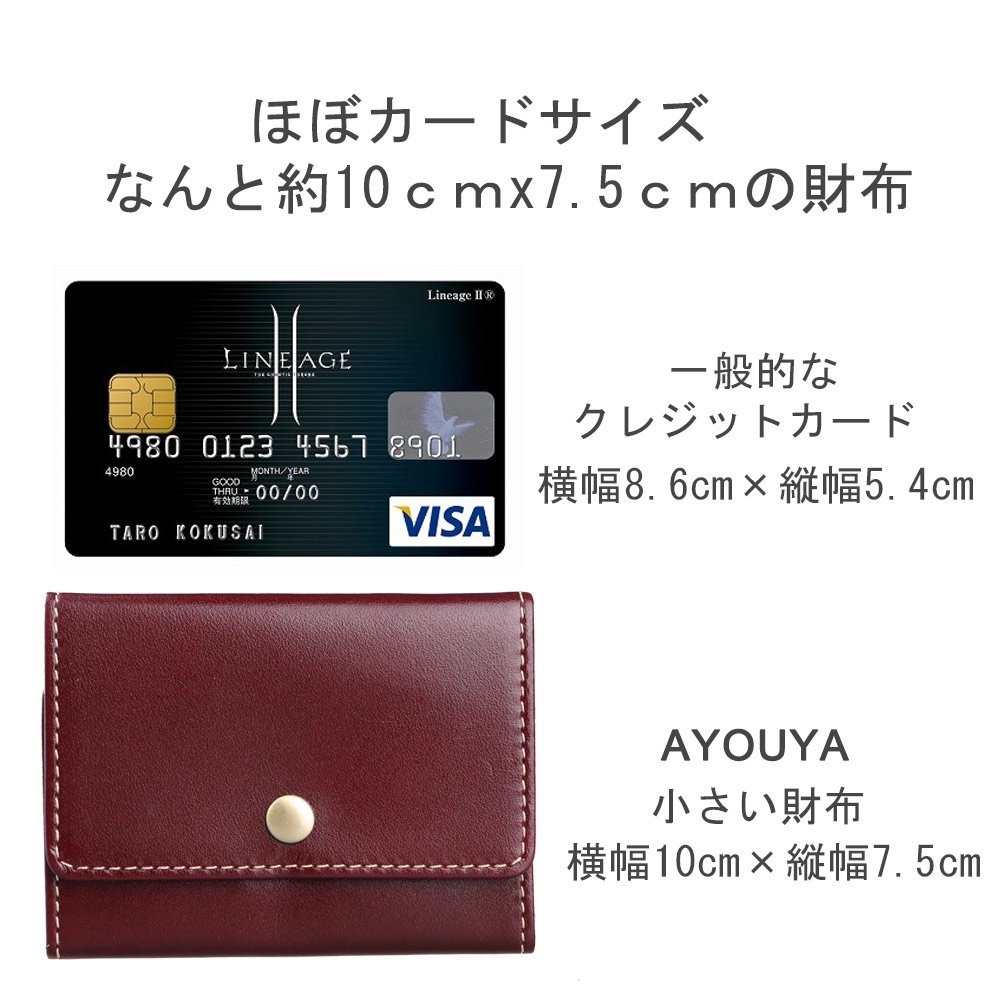 Ayouya ミニ財布 極小財布 本革 小さい財布 ミニウォレット 三つ折り財布 レザー 小銭入れ コンパクト 結婚式財布 パーティー財布 スリム メンズ Viralix