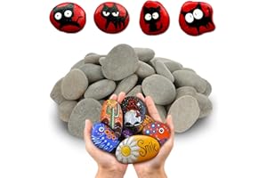 80 Pcs Rocks for Painting, 1.2-2 Inch Rock Painting for Arts, Painting Rocks for Project, Crafts and Family DIY Project