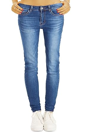 bestyledberlin Damen SkinnyJeans, Basic Blue Jeans, Sehr Enge Röhrenjeans j32l