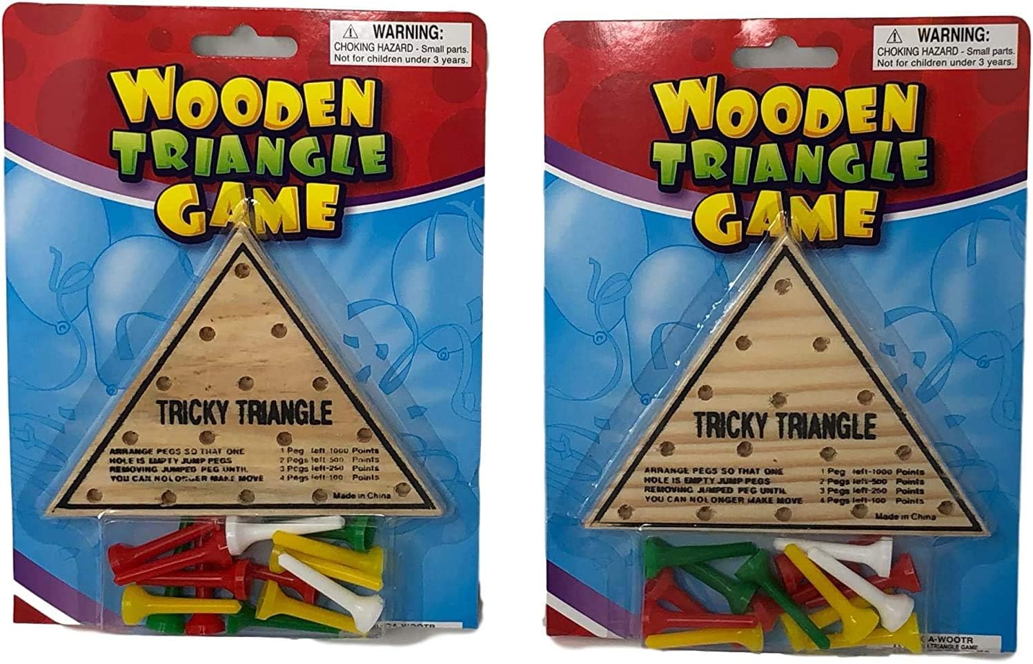 Rhode Island Novelty Wooden Triangle Game, Two Games per Order