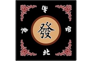 siayaharu 31.5""x31.5"" Mahjong Mat Anti Slip and Noise Reduction Play Mat for Mahjong, Dominoes, Poker, Card, Board and Tile Games Mahjong Table Cover with Carrying Bag (Black)