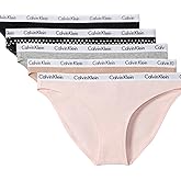 Calvin Klein womens Carousel Logo Cotton Stretch Bikini Panties, 5 Pack