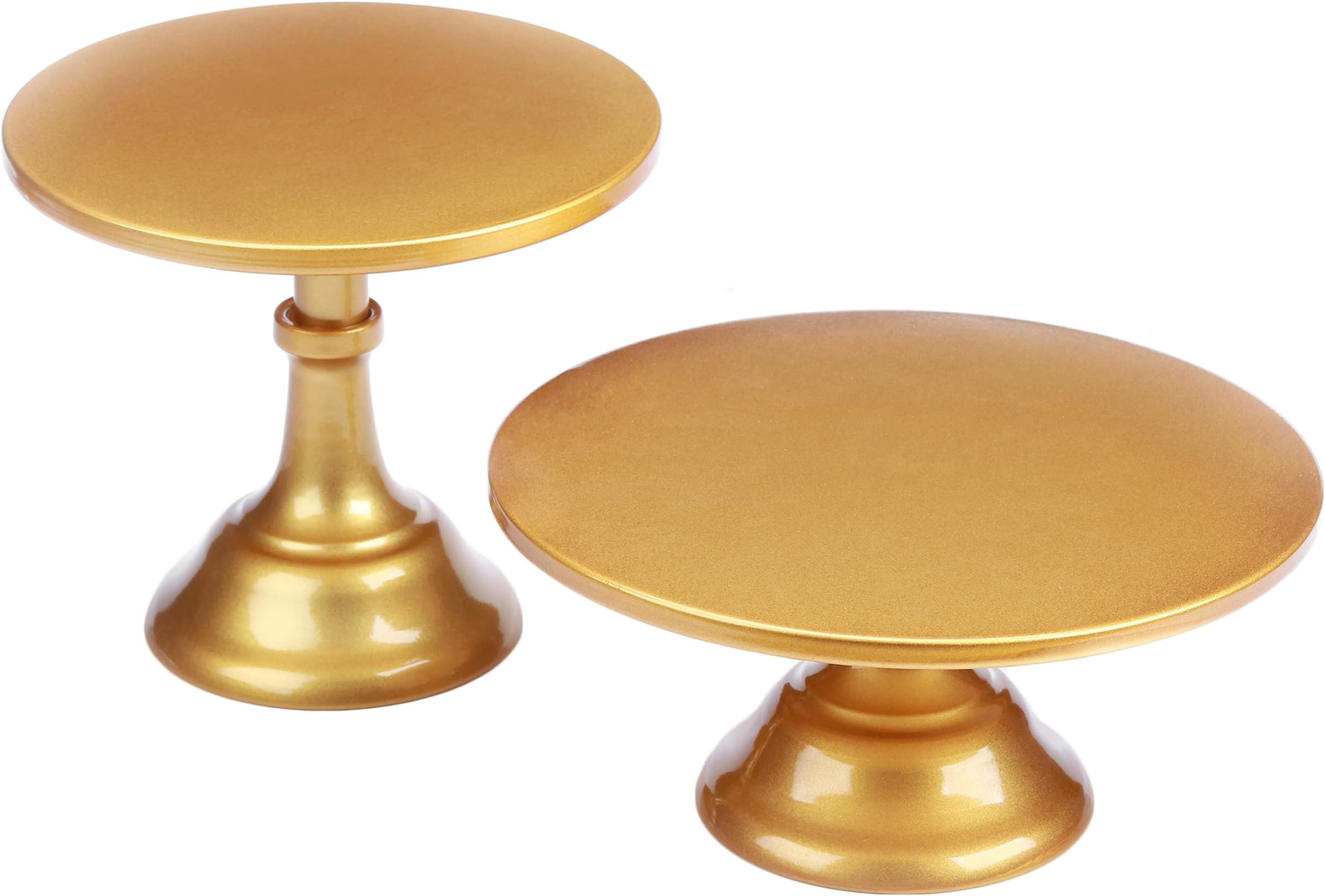 VILAVITA2-Set Modern Cake Stands Round Cake Stand Cupcake Stands for Baby Shower, Wedding Birthday Party Celebration, Gold