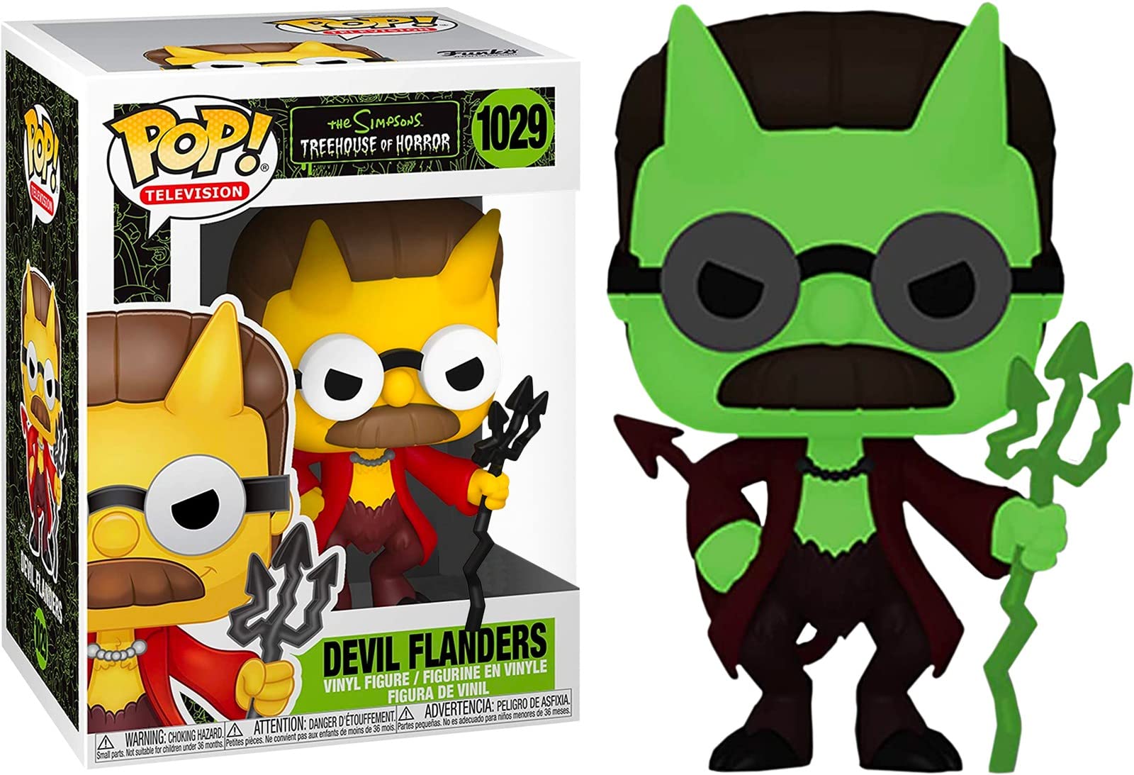 POP! Animation: The Simpsons - Devil Flanders, Glows in the Dark, Exclusive to Amazon'