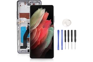 Decumeby S21 Ultra 5G Screen Replacement 6.8 Inch, Touch LCD Digitizer Replacement for SM - G998B, SM - G998U, G998W, with Re