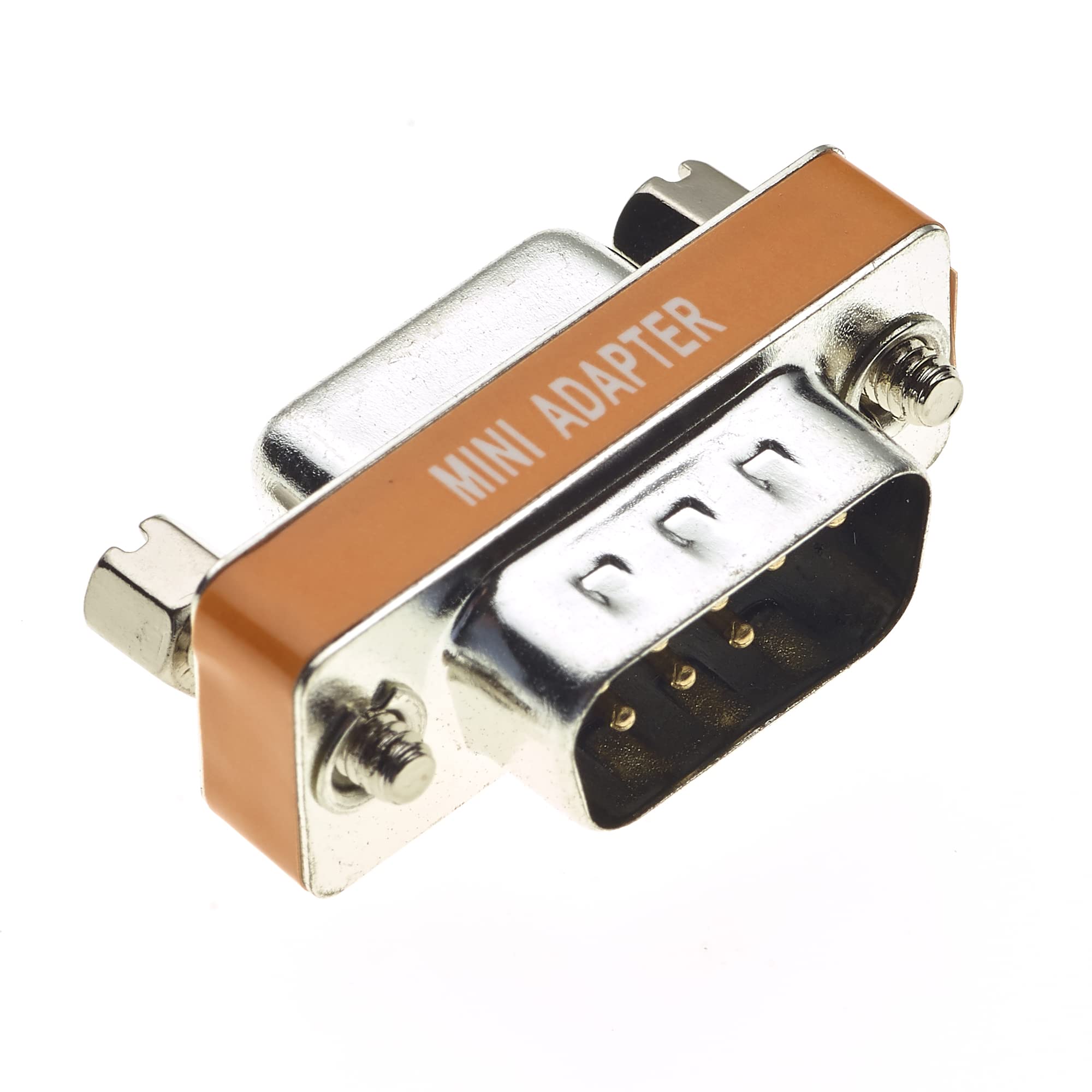 Keple 9 Pin Miniature Male to Female Null Modem Coupler Adapter Converter - Easy to use and install - for DB9 males to DB9 females - Brass body - Nickel plated - Corrosion resistant