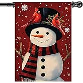 Christmas Snowman House Flag 28x40 Double Sided, Winter Yard Flag for Farmhouse Outside Outdoor Decor