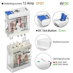 6V DC Electromagnetic Power Relay Miniature Coil 8A