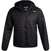 Hurley Mens Puffer Jacket - Lightweight Packable Insulated Winter Coat for Men - Weather Resistant Quilted Outdoor Jacket