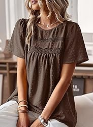 Falechay Summer Tops for Women 2025 Brown Fashion