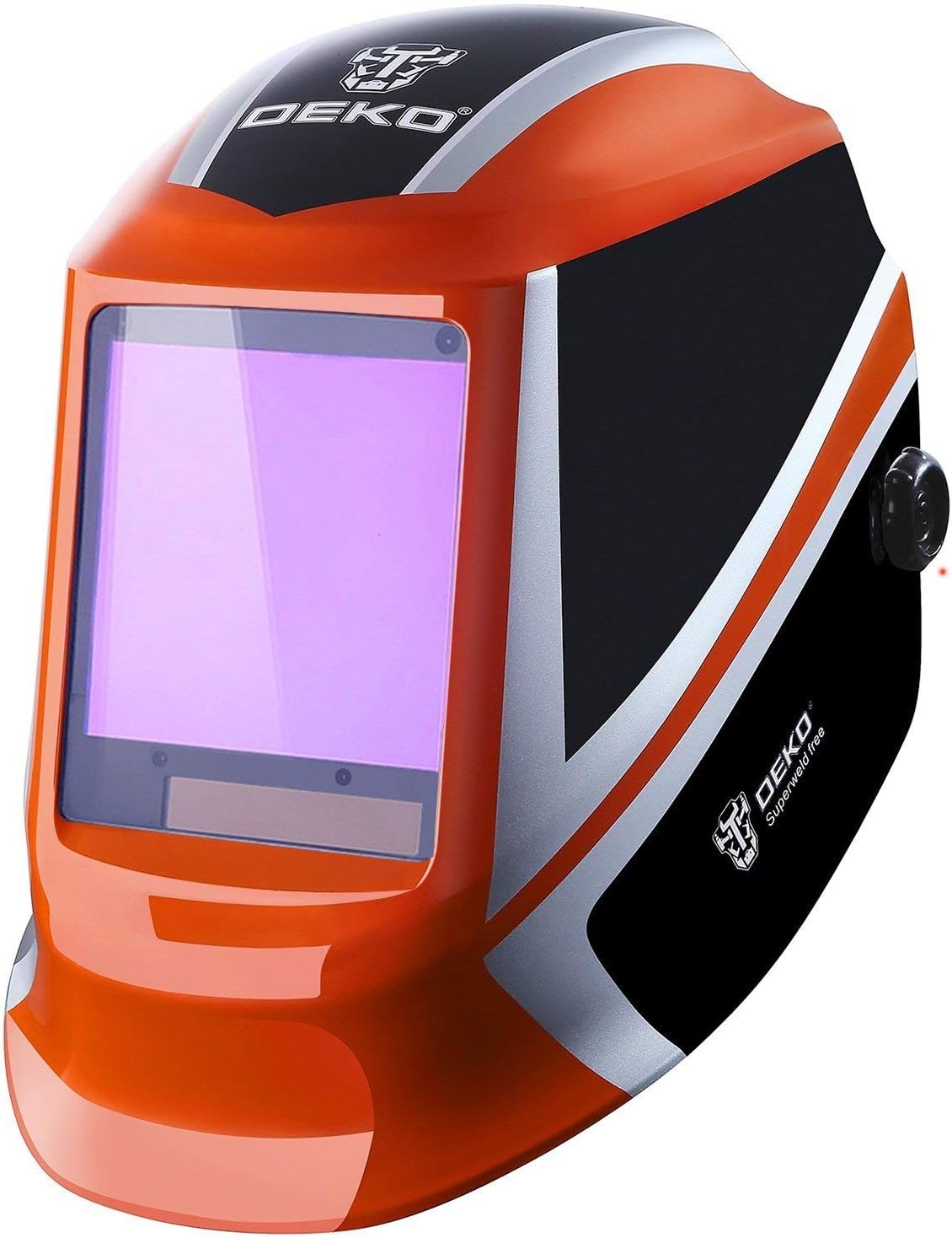 DEKOPRO Welding Helmet Auto Darkening Solar Powered wide viewing field Professional Hood with Wide Lens Adjustable Shade Range 4/9-13 for Mig Tig Arc Weld Grinding Welder Mask - - 