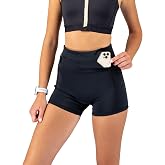 FlipBelt Running Compression Shorts for Women with Built-in Running Belt | Women's compression shorts with 360&deg; storage, phone and side pockets, rear zipper pocket and moisture-wicking fabric.