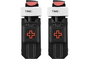 JIMTYEE 2 Pack Tourniquet Holder with Combat One-Handed Tourniquet, Tatical Pouch Included Rescue Medical Tourniquet for Emergency First Aid Tatical Tourniquet Pouch Kit (2 pack- Orange Cross)
