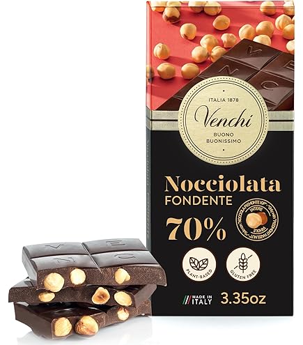 Amazon.com : Venchi Dark Gianduia chocolate bar with hazelnuts