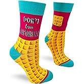 Fabdaz Don't Be a Twatwaffle Funny Novelty Crew Socks for Women - Fits Ladies Adult Shoe Sizes 5-10 - 1 Pair