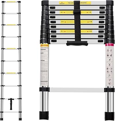 Neo Extendable Portable Foldable Telescopic Ladder 2.9M EN131 Stainless Steel