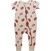 PARADE Organic Signature Print '2-Way' Zip Romper - Short Sleeve