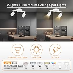 Track Lighting Ceiling, White 2 Lights Track