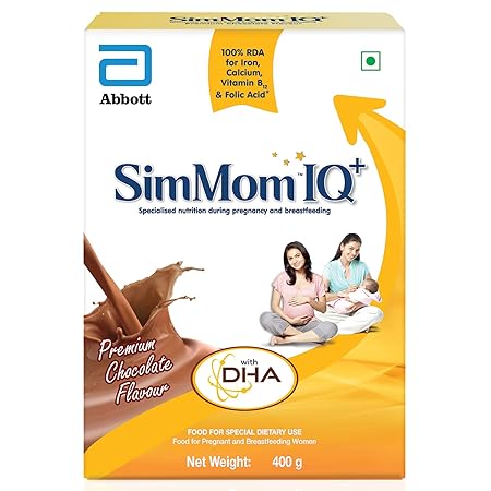SimMom IQ+ Maternal Nutrition with DHA Health Drink - 400 g (Chocolate)