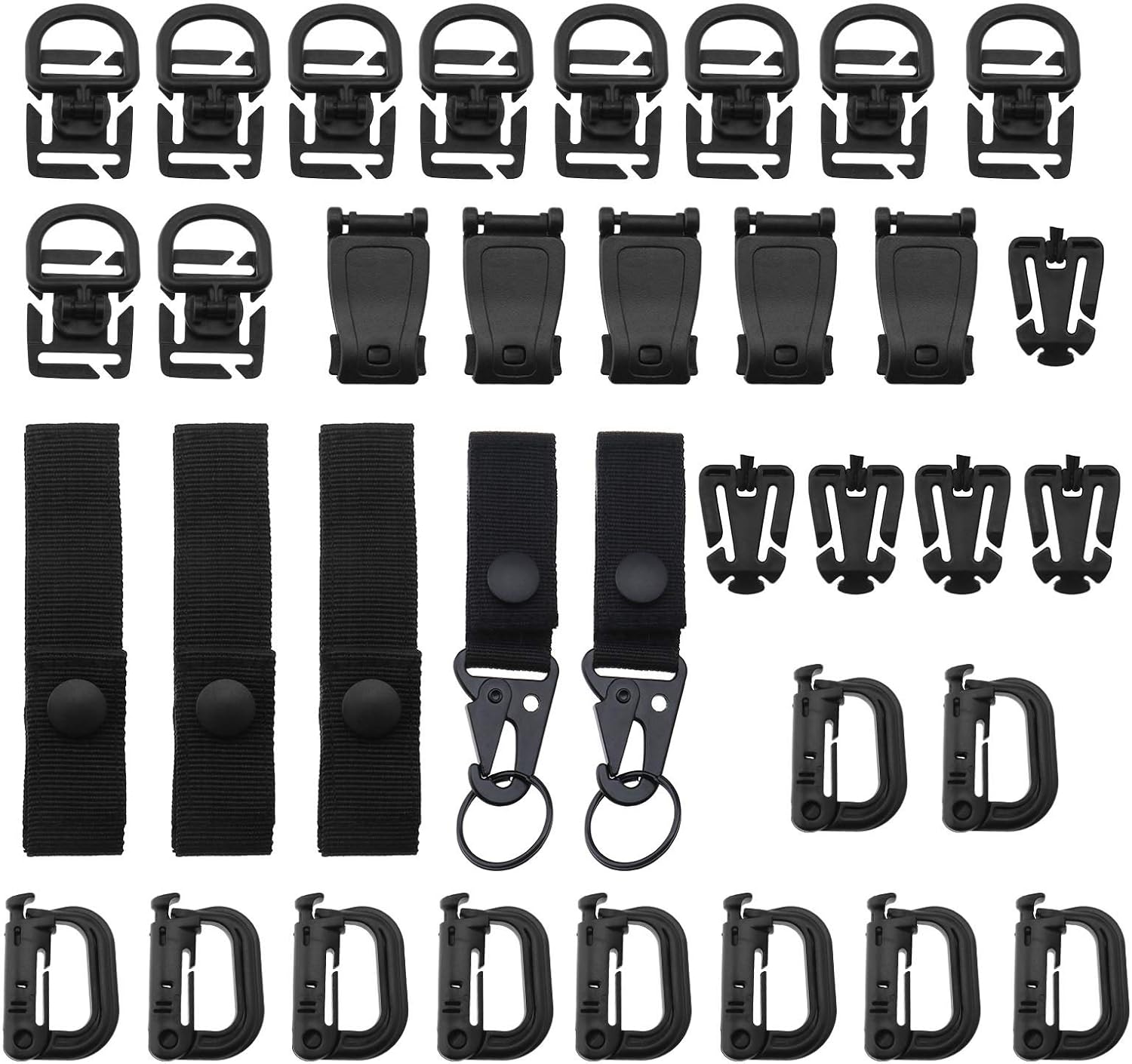 EMSea 35Pcs Tactical Molle Backpack Accessories Attachments Clips Set