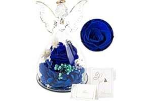 Otuo Preserved Flower Rose Gift in Glass of Angel, 【Medium Size】 Eternal Flower Rose Present for Mothers Day, Angel Rose Gift