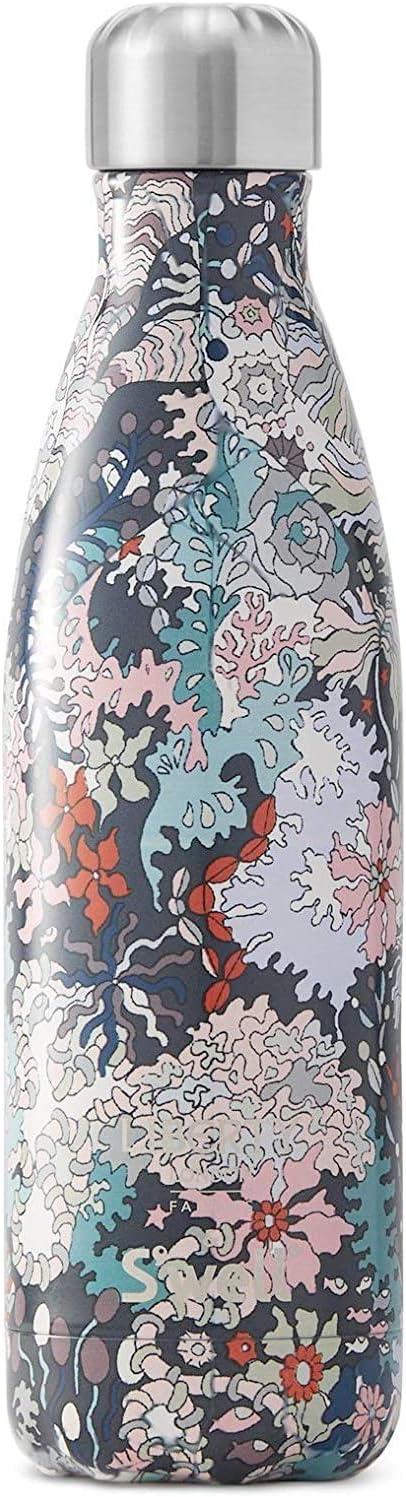 S'well Stainless Steel Triple-Layered Vacuum-Insulated Containers Keeps Drinks Cold for 41 Hours and Hot for 18 - with No Condensation - BPA Free Water Bottle, 17 Fl Oz, Ocean Forest