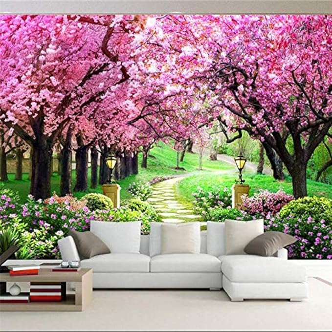 Kirschbaum Garten Pfad Landschaft Sofa Schlafzimmer Wohnzimmer TV
