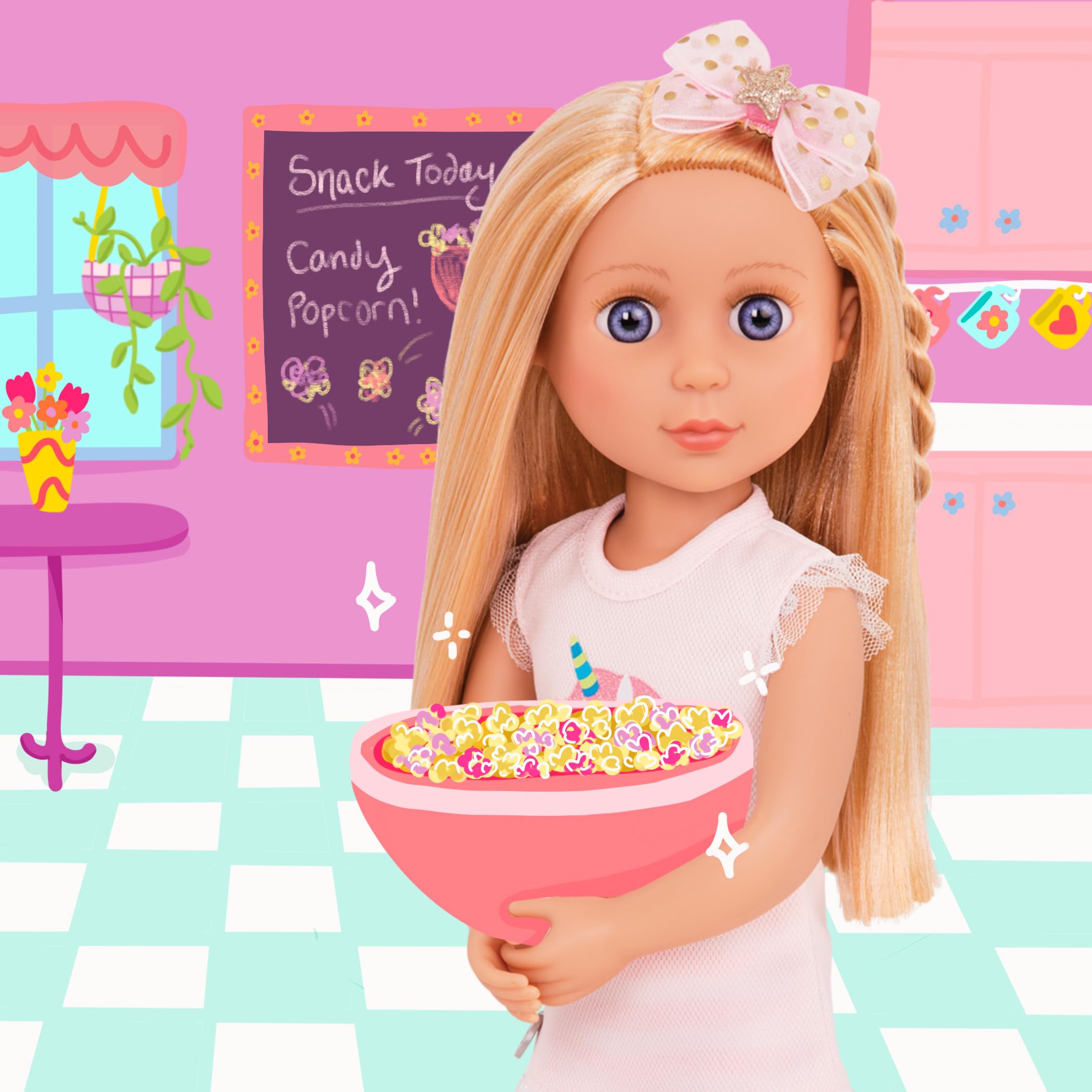 Glitter Girls – 14-Inch Fashion Doll - Blonde Hair & Blue Eyes - Pink Tunic, Striped Leggings, Hair Bow & Ballet Shoes – Dolls For 3+ Years Year Old Girls – Lacy