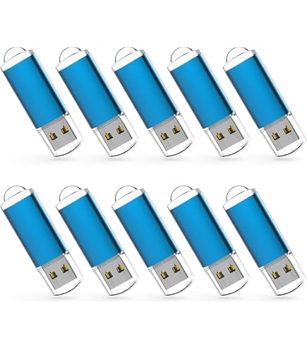 Kootion 10-Pack 8GB USB 2.0 Flash Drives | Metal Non-Slip Body | Blue LED Indicator | Bulk Lot U666