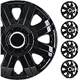 WOLFSTORM 14" Universal Wheel Rim Cover Hub Caps Auto Hubcap Set, R14 Wheel Cover Replacement Snap On Car Truck SUV - 14 Inch Set of 4 Snap On R14 Hubcaps for Universal Automotive(Black Lacquer)