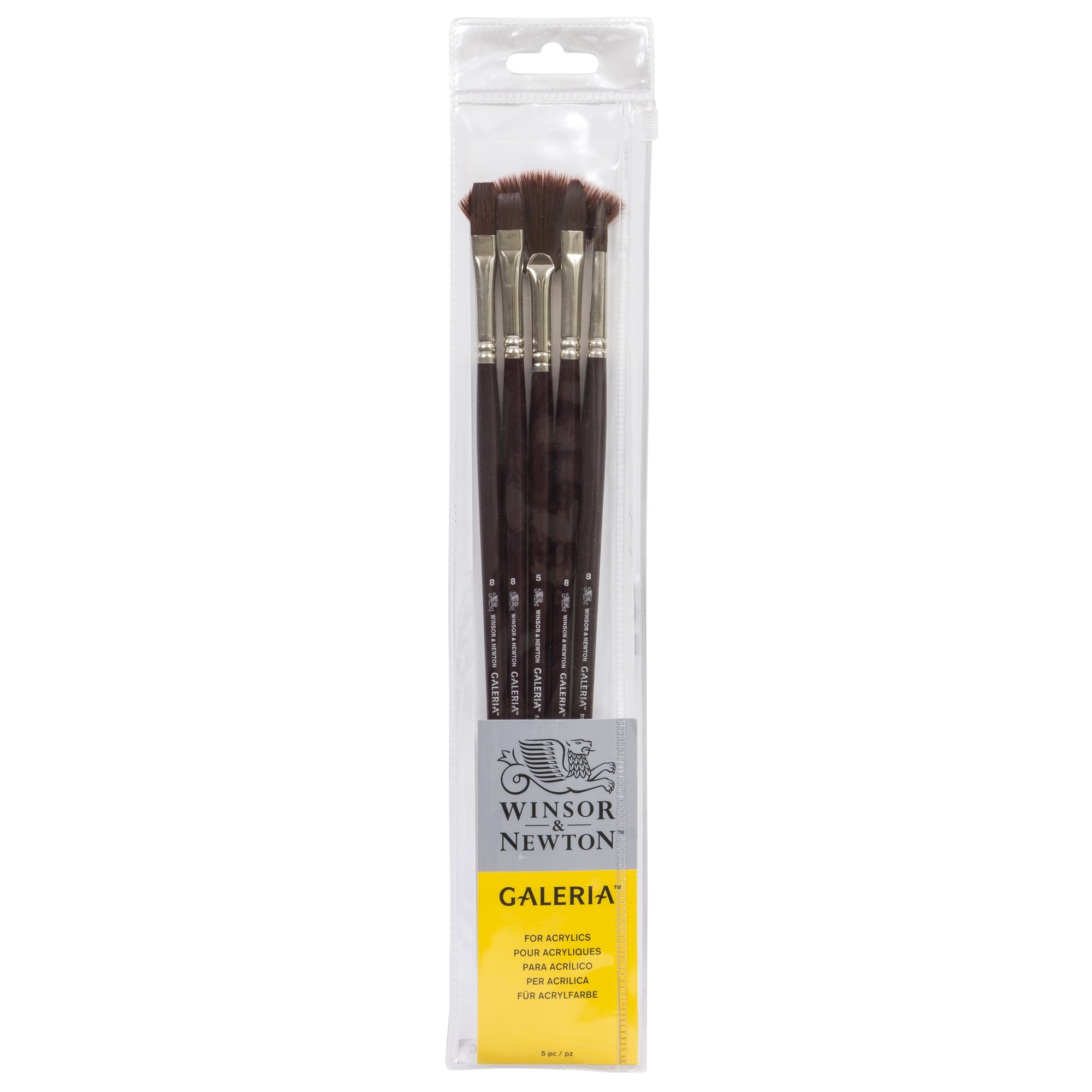 Winsor & Newton Galeria Brush Long Handle 5 Pack, Pack of 5