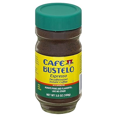 Caf&eacute; Bustelo Decaffeinated Instant Espresso 97 % Caffeine Free, 3.5-Ounce Jars (Pack of 4)