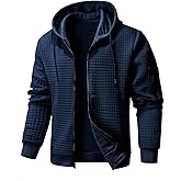 Wizoat Mens Zip Up Hoodie Full-Zip Sweatshirt Lightweight Loose Fit Hooded Jackets