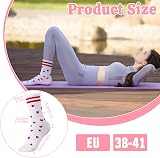 Zuimei 4 Pairs Pilates Yoga Grip Socks Women Non Slip Love Heart Cotton Size UK view 2