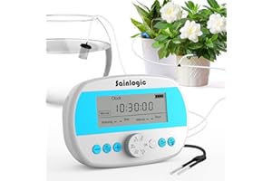 Sainlogic Automatic Plant Waterer for 15 Potted Plants, Smart Self Watering System with Humidity Monitor Display，Deep Root Irrigation, IP64 Programmable Timer for Vacation, Travel, Indoor Garden