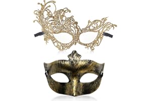RALLEYFUN Masquerade Mask for Couple Women Lace Mask Couple Roman Greek Venetian Mask for Halloween Costume Party