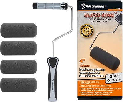 4 inch Foam Mini Paint Roller Set 5 Pack Walls Cabinets Furniture