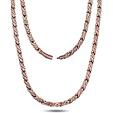 Feraco Copper Necklace for Men Women, 99.99% Pure Copper Magnetic Chains with 3500 Gauss Ultra Strength Neodymium Magnets, Adjustable Jewelry Gift with Sizing Tool
