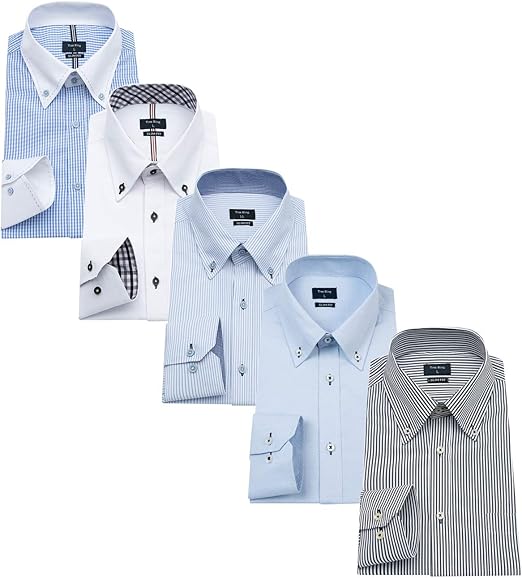 Amazon Yシャツ メンズ 長袖 ビジネスセットワイシャツ ドレスシャツ メンズ 5枚セット 多色選択 L Lm0504b シャツ 通販