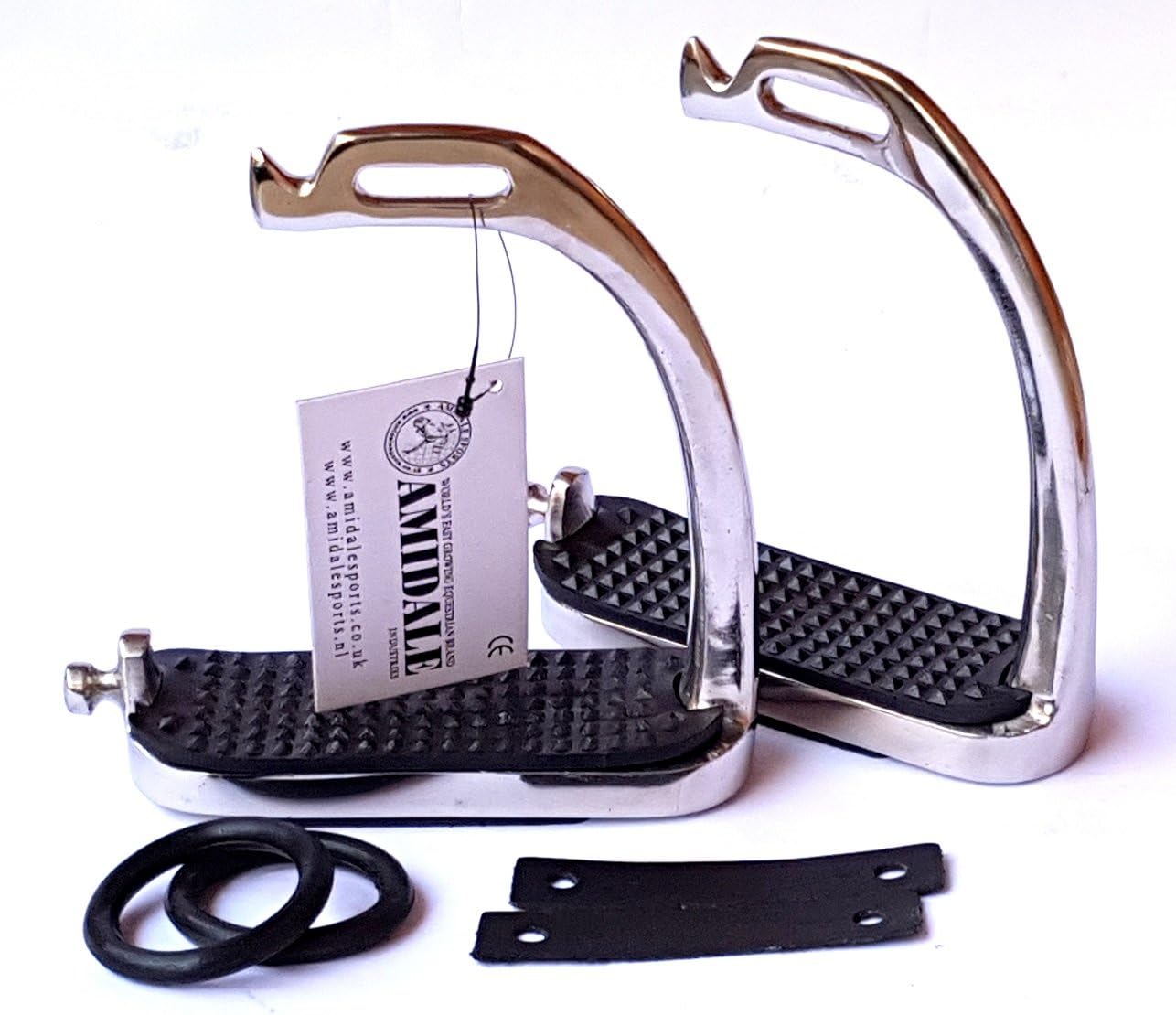 Amidale Peacock Stirrups Horse Equestrian Safety Iron Fillis Stirrups Black Treads