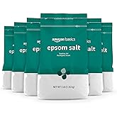 Amazon Basics Epsom Salt Soaking Aid, Eucalyptus Scented, 3 Pound (Pack of 6) (Previously Solimo)