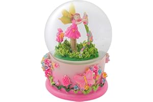 Elanze Designs Magical Fairy in Rotating Garden 100MM Sturdy Wind Up Musical Glitter Water Snow Globe Tabletop Dresser Figurine Decoration Plays Tune Beautiful Dreamer